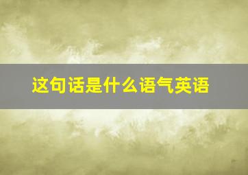 这句话是什么语气英语