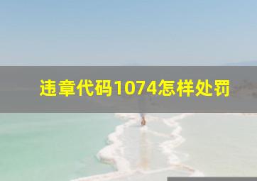 违章代码1074怎样处罚