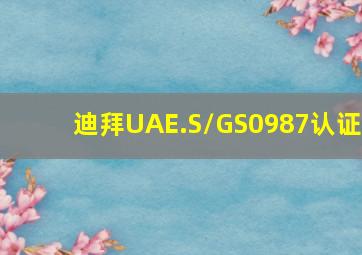 迪拜UAE.S/GS0987认证