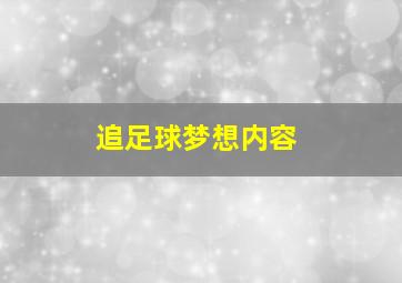 追足球梦想内容