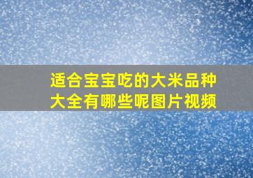 适合宝宝吃的大米品种大全有哪些呢图片视频