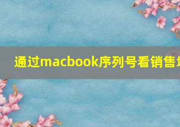 通过macbook序列号看销售地