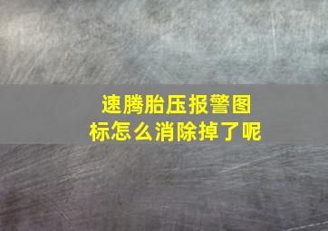 速腾胎压报警图标怎么消除掉了呢