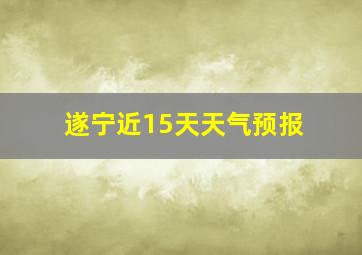 遂宁近15天天气预报