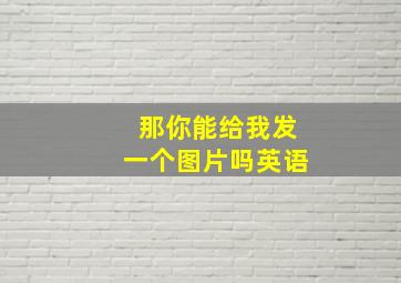 那你能给我发一个图片吗英语