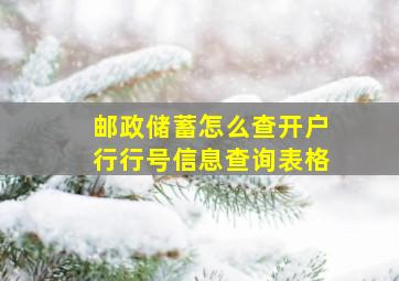 邮政储蓄怎么查开户行行号信息查询表格