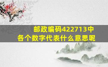 邮政编码422713中各个数字代表什么意思呢