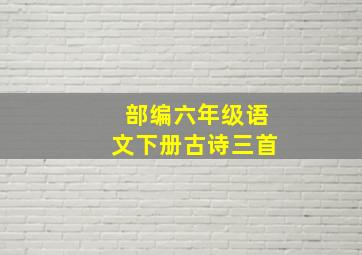 部编六年级语文下册古诗三首