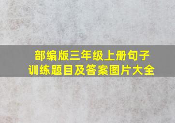 部编版三年级上册句子训练题目及答案图片大全