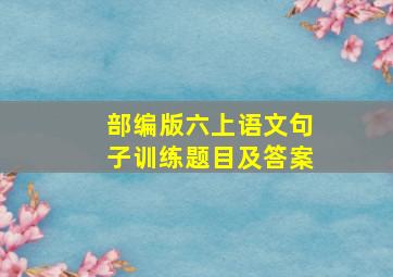 部编版六上语文句子训练题目及答案