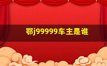 鄂j99999车主是谁