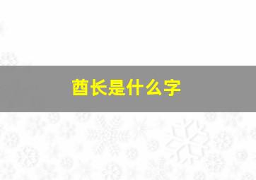 酋长是什么字