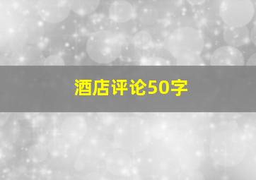 酒店评论50字