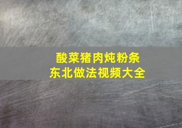 酸菜猪肉炖粉条东北做法视频大全