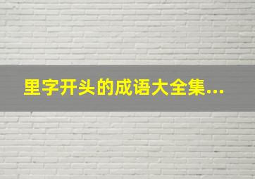 里字开头的成语大全集...