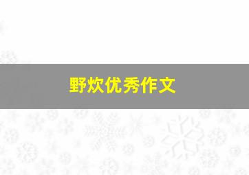 野炊优秀作文