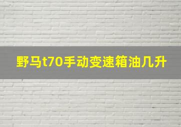 野马t70手动变速箱油几升