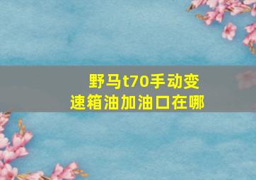 野马t70手动变速箱油加油口在哪