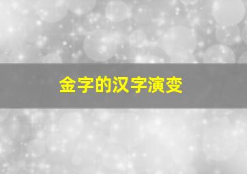 金字的汉字演变