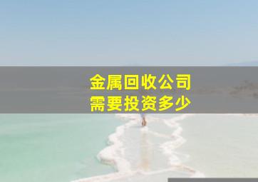 金属回收公司需要投资多少