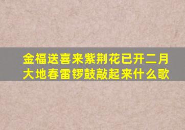 金福送喜来紫荆花已开二月大地春雷锣鼓敲起来什么歌