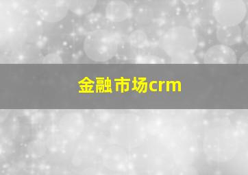 金融市场crm