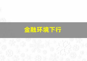 金融环境下行