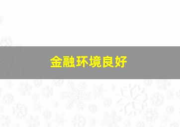 金融环境良好