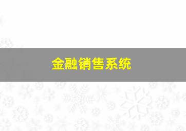 金融销售系统