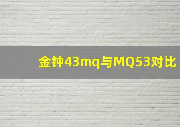 金钟43mq与MQ53对比