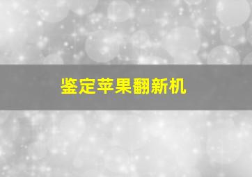 鉴定苹果翻新机