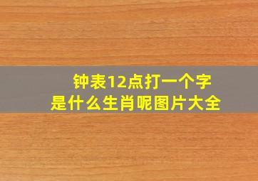 钟表12点打一个字是什么生肖呢图片大全