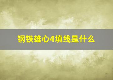 钢铁雄心4填线是什么