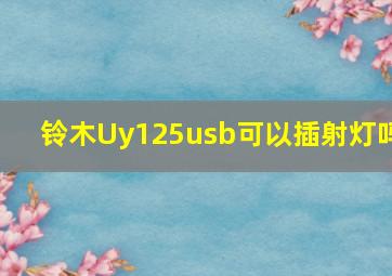 铃木Uy125usb可以插射灯吗