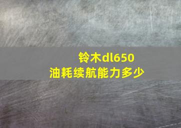 铃木dl650油耗续航能力多少