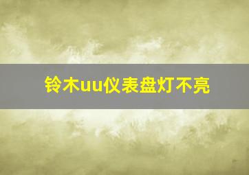 铃木uu仪表盘灯不亮