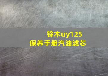 铃木uy125保养手册汽油滤芯