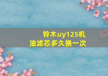 铃木uy125机油滤芯多久换一次