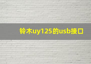 铃木uy125的usb接口