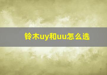 铃木uy和uu怎么选