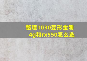 铭瑄1030变形金刚4g和rx550怎么选