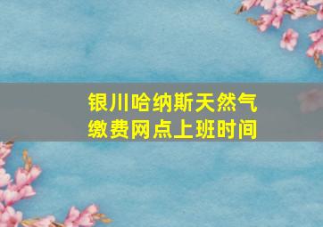 银川哈纳斯天然气缴费网点上班时间