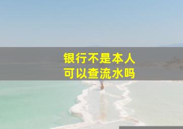 银行不是本人可以查流水吗