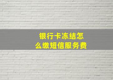 银行卡冻结怎么缴短信服务费