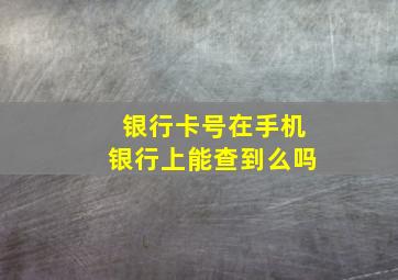 银行卡号在手机银行上能查到么吗