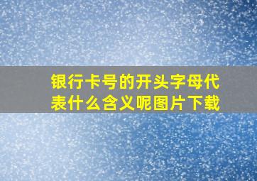 银行卡号的开头字母代表什么含义呢图片下载