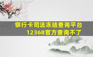 银行卡司法冻结查询平台12368官方查询不了