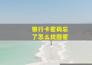 银行卡密码忘了怎么找回密