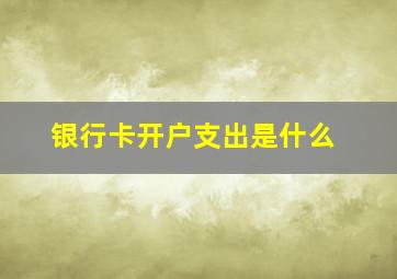 银行卡开户支出是什么