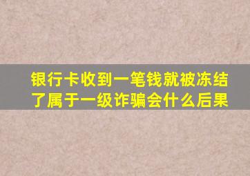 银行卡收到一笔钱就被冻结了属于一级诈骗会什么后果